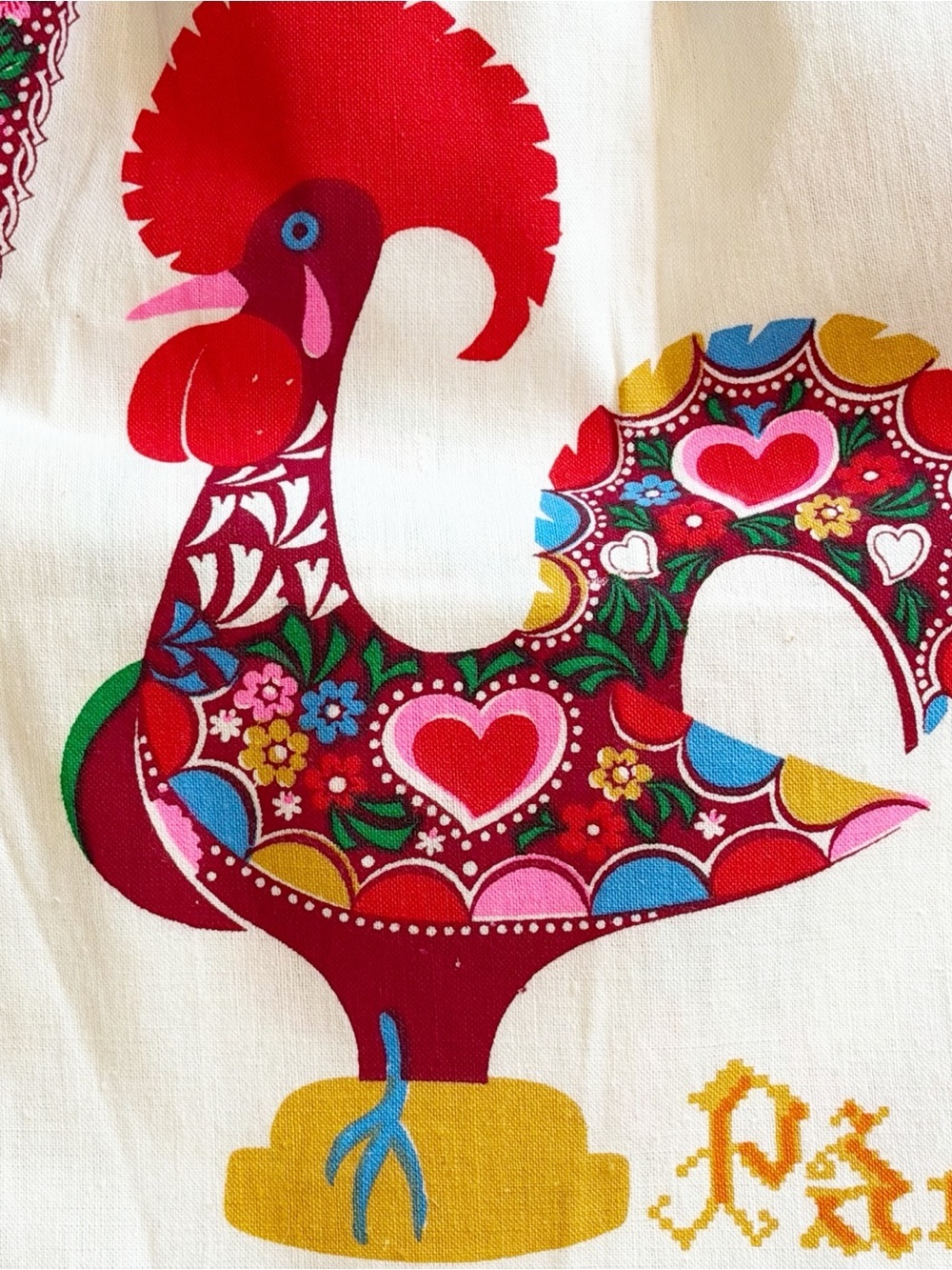 Handmade Portugal Rooster Bread Bag Galo Barcelos Bolsa de Pão Sturdy Drawstring - Picture 8 of 10